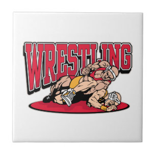 Wrestling Takedown Ceramic Tile