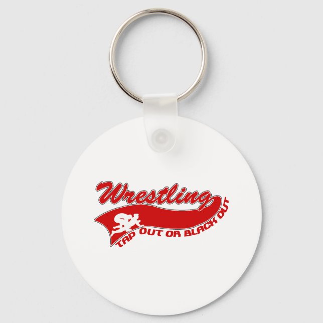 Wrestling; tap out or black out key ring (Front)