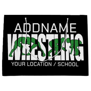 Wrestling Team ADD TEXT School Varsity Wrestler Large Gift Bag
