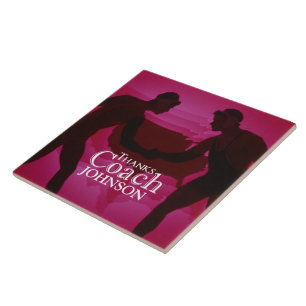 Wrestling Thanks Coach Silhouette Red Tile