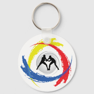 Wrestling Tricolor Emblem Key Ring