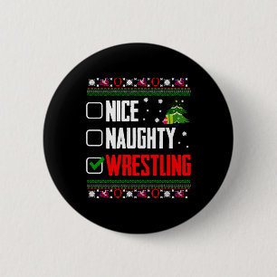 Wrestling Ugly Christmas 6 Cm Round Badge