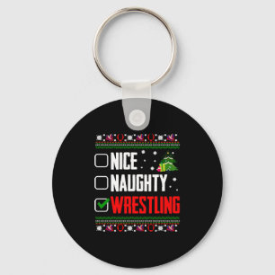 Wrestling Ugly Christmas Key Ring