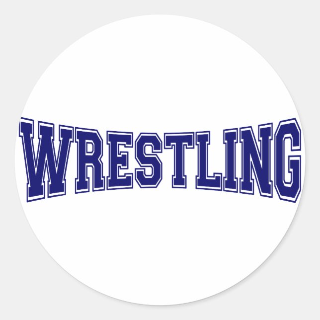 Wrestling University Style Classic Round Sticker (Front)