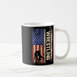 Wrestling Usa American Flag Shirt Wrestle 4th Of J Coffee Mug