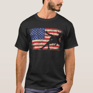 Wrestling USA Flag American Wrestling T-Shirt