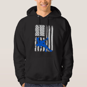 Wrestling Usa Flag Blue Gift Light Hoodie