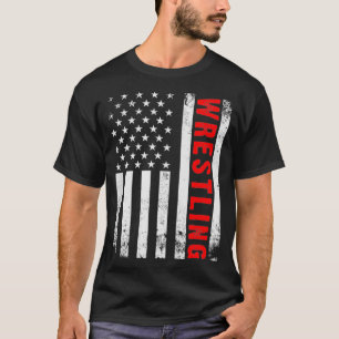 Wrestling Vintage American Flag USA Quote Wrestler T-Shirt