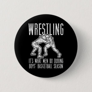 Wrestling What Men Do During Boys Sketll Funny Wre 6 Cm Round Badge
