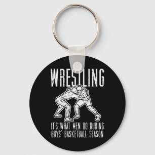 Wrestling What Men Do During Boys Sketll Funny Wre Key Ring