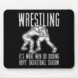 Wrestling What Men Do During Boys Sketll Funny Wre Mouse Pad