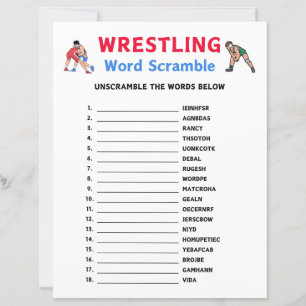 Wrestling Word Scramble Game