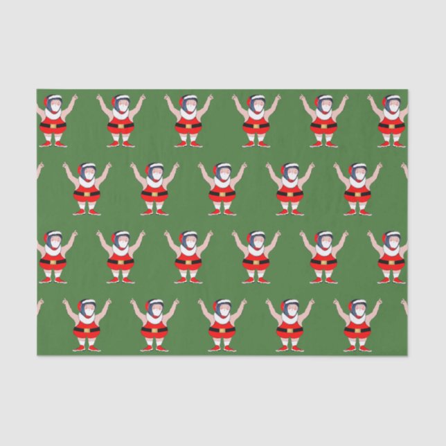 Wrestling Wrestler Christmas Holiday Gift Tissue Paper (Front)