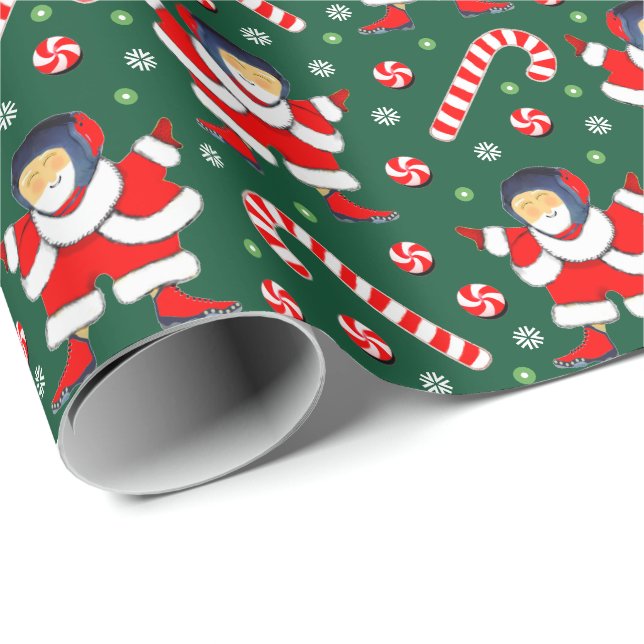 Wrestling Wrestler Christmas Holiday Gift Wrapping Paper (Roll Corner)