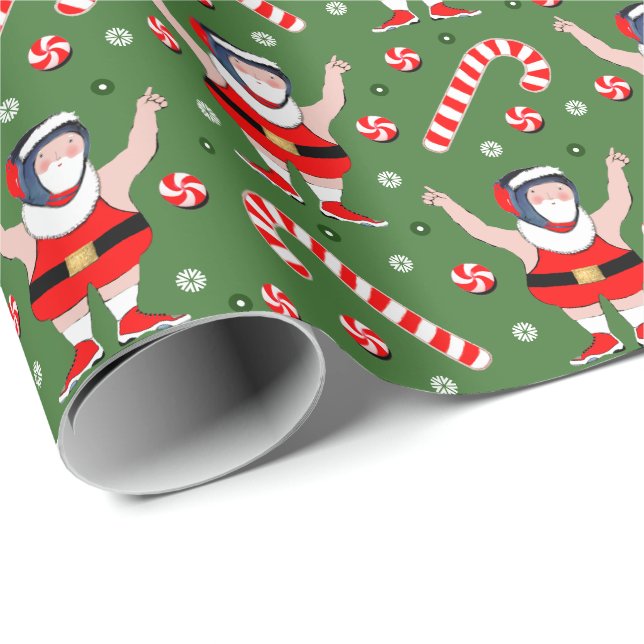 Wrestling Wrestler Christmas Holiday Gift Wrapping Paper (Roll Corner)
