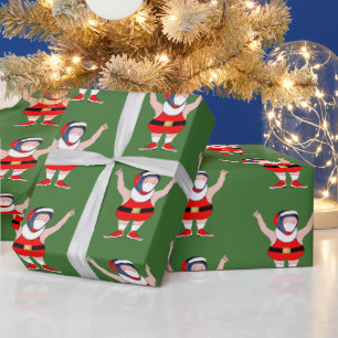 Wrestling Wrestler Christmas Holiday Gift Wrapping Paper