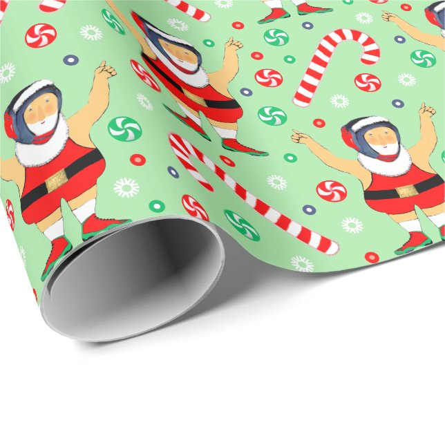 Wrestling Wrestler Christmas Holiday Gift Wrapping Paper (Roll Corner)