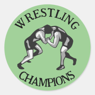 Wrestling Wrestler Design Classic Round Sticker