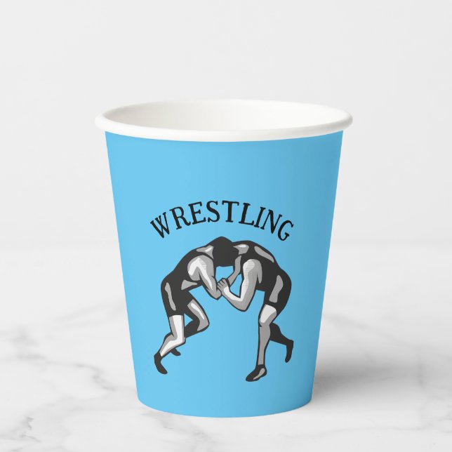 Wrestling Wrestler Design Paper Cups (Front)