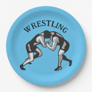 Wrestling Wrestler Design Paper Plate