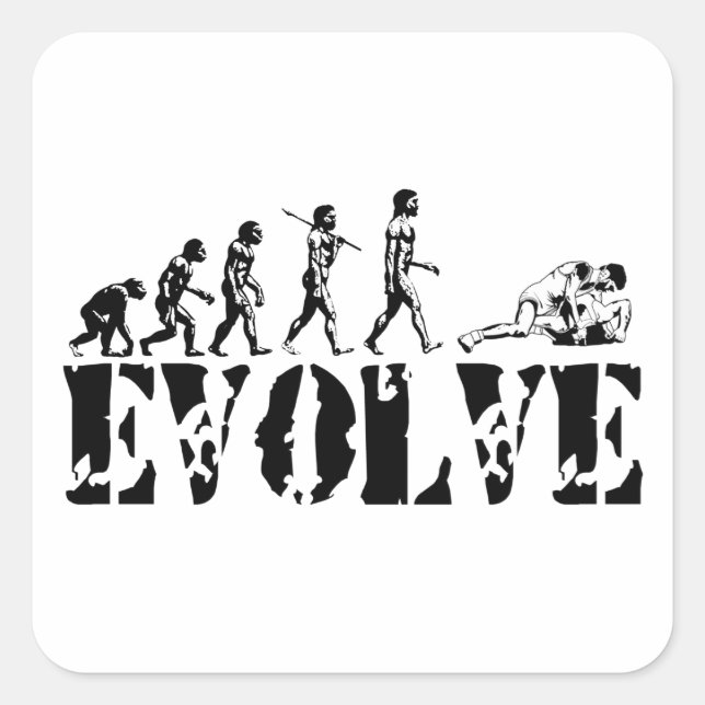 Wrestling Wrestler Grappling Sports Evolution Art Square Sticker (Front)