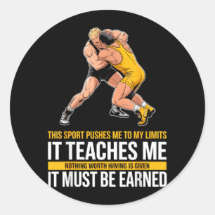 Wrestling Wrestler Martial Arts Combat Srts MMA Classic Round Sticker