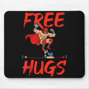 Wrestling Wrestlers Hug Funny Humor Meme Men Women Mouse Pad
