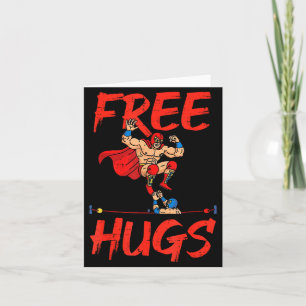 Wrestling Wrestlers Hug Funny Humour Meme Men Wome Card