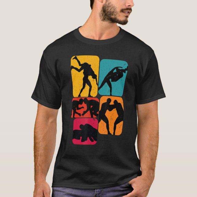 Wrestling wrestling Retro Design T-Shirt (Front)