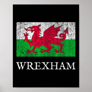 Wrexham Footbyll Wales Welsh Soccer Jersey Retro V Poster