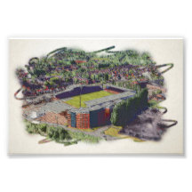 Wrexham Stadium Architecture Watercolour Art