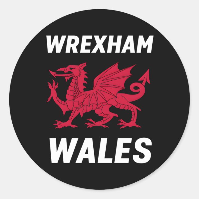Wrexham Wales Flag Classic Round Sticker (Front)