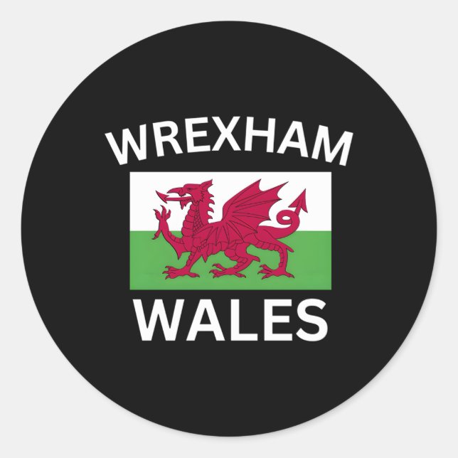 Wrexham Wales Flag Classic Round Sticker (Front)