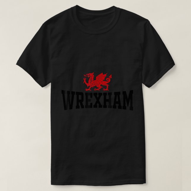 Wrexham Wales Red Dragon Wrecsam T-Shirt (Design Front)