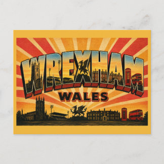 Wrexham Wales Vintage Travel Art Postcard