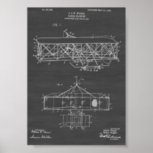 Wright Brothers Aeroplane Patent - Chalkboard Poster