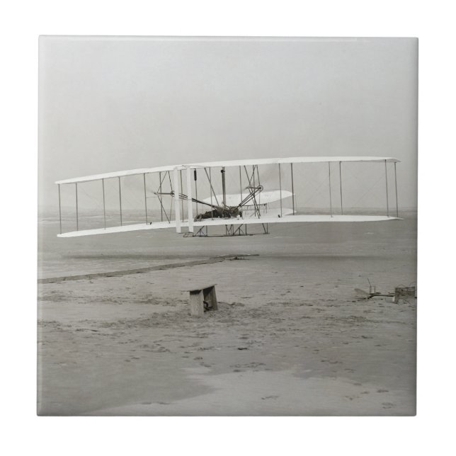 Wright Brothers Flyer First Plane Flight Aviation Ceramic Tile (Front)