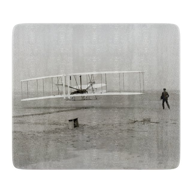 Wright Brothers Flyer First Plane Flight Aviation Cutting Board (Front)