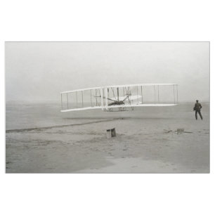 Wright Brothers Flyer First Plane Flight Aviation Fabric