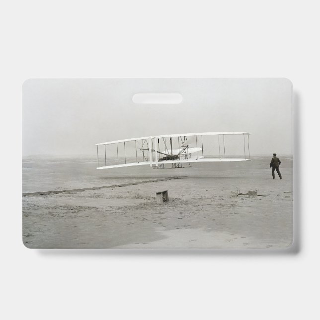 Wright Brothers Flyer First Plane Flight Aviation ID Badge (Front)