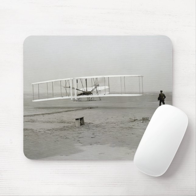 Wright Brothers Flyer First Plane Flight Aviation Mouse Pad (With Mouse)