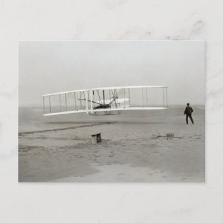 Wright Brothers Flyer First Plane Flight Aviation Postcard