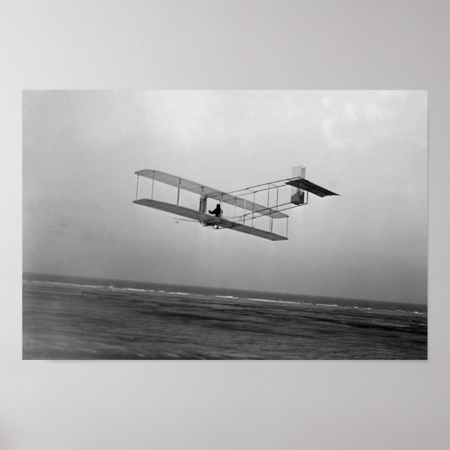 Wright Brothers Glider In Flight - Kitty Hawk  Poster (Front)