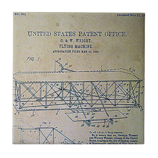 Wright Brothers Patent Design Ceramic Tile