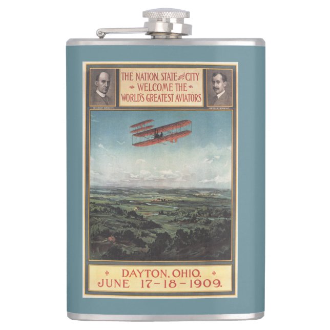 Wright Brothers Plane Hip Flask (Front)