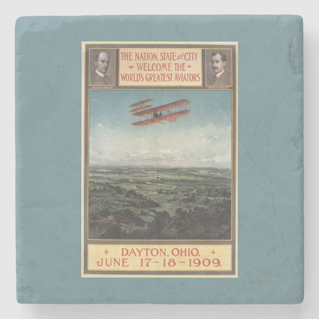 Wright Brothers Plane Stone Coaster (Front)
