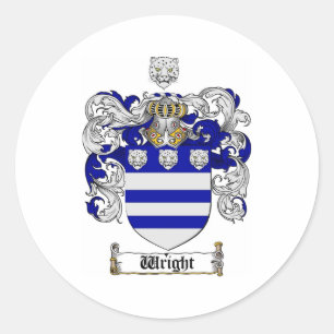 Wright Coat of Arms / Wright Family Crest Classic Round Sticker