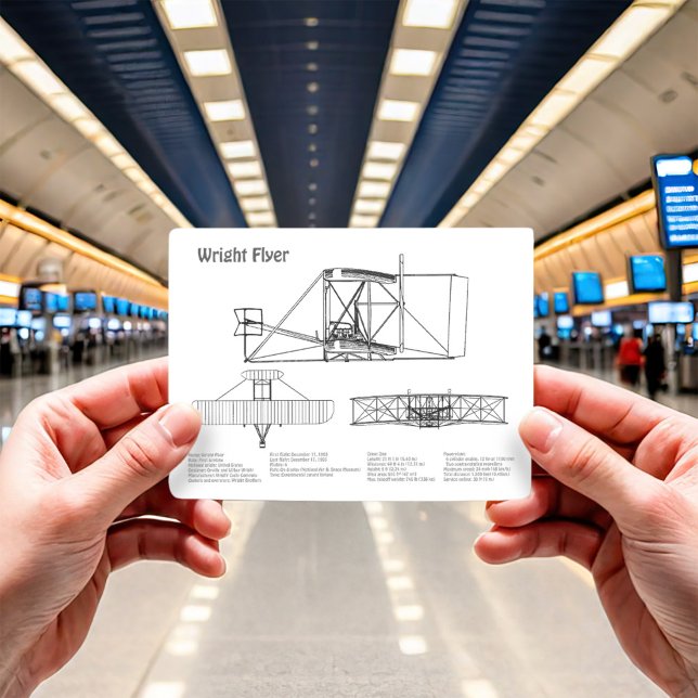 Wright Flyer- Aeroplane Blueprint Drawing Plans BD Postcard (Creator Uploaded)