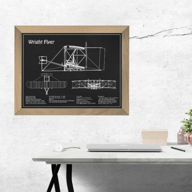 Wright Flyer- Aeroplane Blueprint Drawing Plans PD Photo Print (Creator Uploaded)