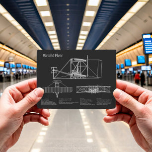 Wright Flyer- Aeroplane Blueprint Drawing Plans PD Postcard